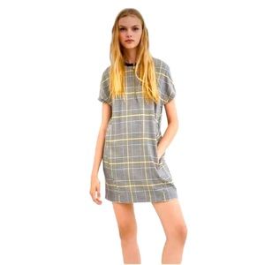 Y2K Zara trf Plaid Women's Mini Shift Dress with Pockets Size XS